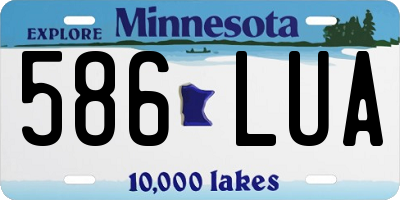 MN license plate 586LUA