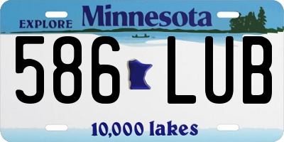 MN license plate 586LUB
