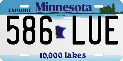 MN license plate 586LUE