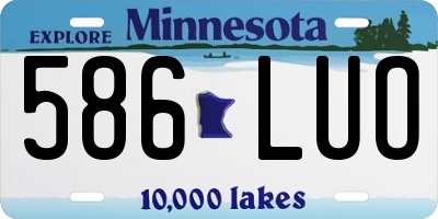 MN license plate 586LUO