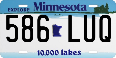 MN license plate 586LUQ