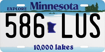 MN license plate 586LUS