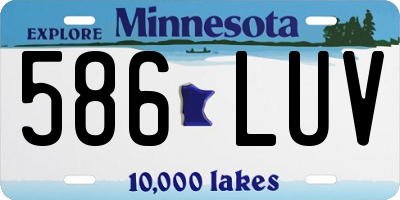 MN license plate 586LUV