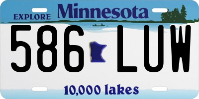 MN license plate 586LUW