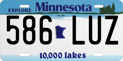 MN license plate 586LUZ