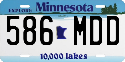 MN license plate 586MDD