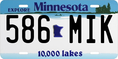 MN license plate 586MIK