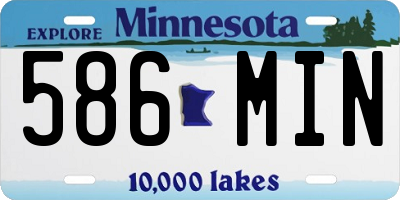 MN license plate 586MIN