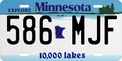 MN license plate 586MJF