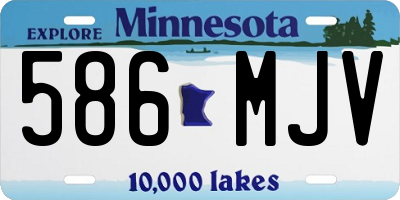 MN license plate 586MJV