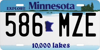 MN license plate 586MZE