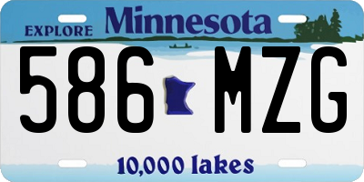 MN license plate 586MZG