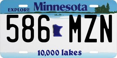 MN license plate 586MZN