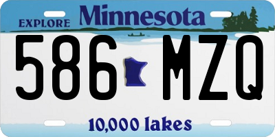 MN license plate 586MZQ
