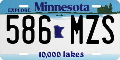 MN license plate 586MZS