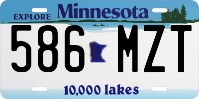 MN license plate 586MZT