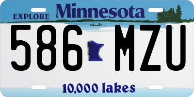 MN license plate 586MZU