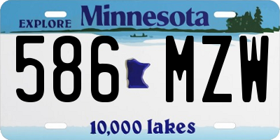 MN license plate 586MZW