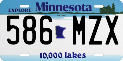 MN license plate 586MZX
