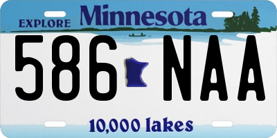MN license plate 586NAA