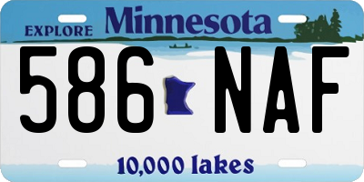 MN license plate 586NAF