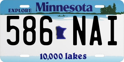 MN license plate 586NAI