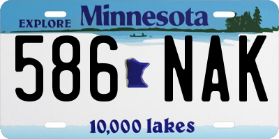 MN license plate 586NAK