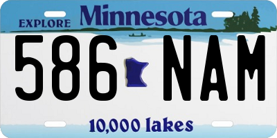 MN license plate 586NAM