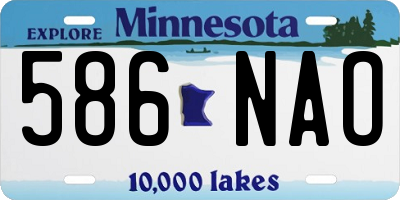 MN license plate 586NAO