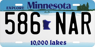 MN license plate 586NAR