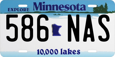 MN license plate 586NAS