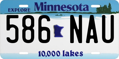 MN license plate 586NAU
