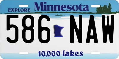 MN license plate 586NAW