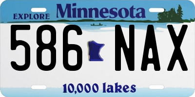 MN license plate 586NAX