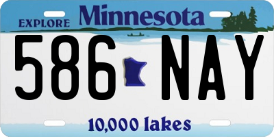 MN license plate 586NAY