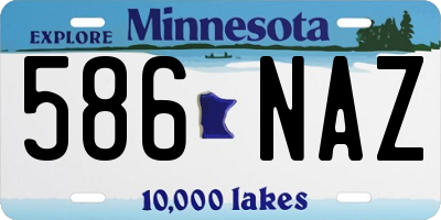 MN license plate 586NAZ