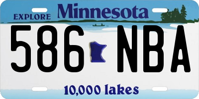 MN license plate 586NBA