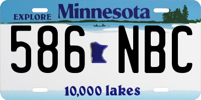 MN license plate 586NBC