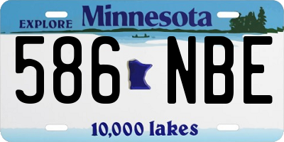 MN license plate 586NBE