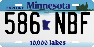 MN license plate 586NBF