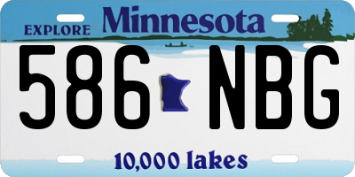MN license plate 586NBG