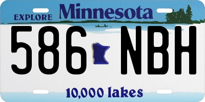 MN license plate 586NBH