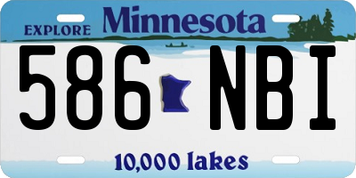 MN license plate 586NBI