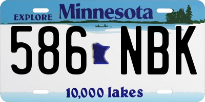 MN license plate 586NBK