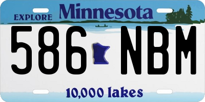 MN license plate 586NBM