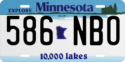 MN license plate 586NBO