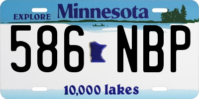MN license plate 586NBP
