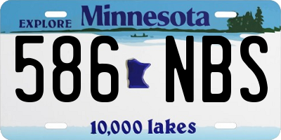 MN license plate 586NBS