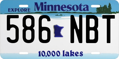 MN license plate 586NBT