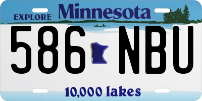 MN license plate 586NBU